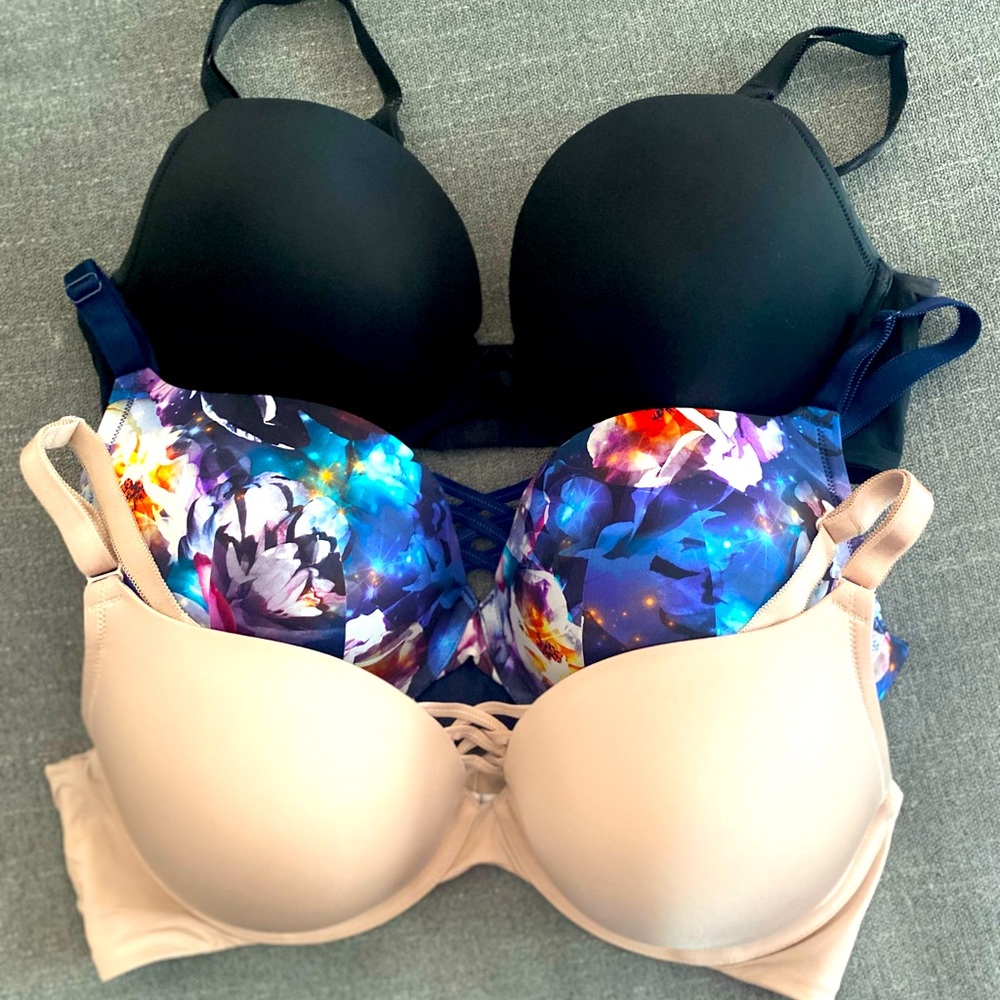 Bundle of 3 push up plunge bras